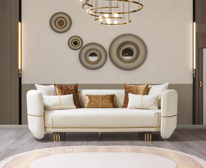 Helena Ivory Velvet Sofa
