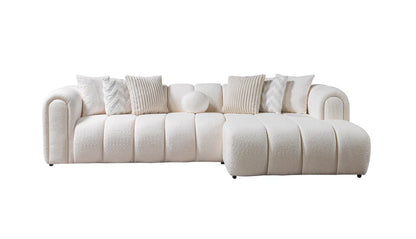 Lis Ivory Boucle RAF 115&quot; Sectional