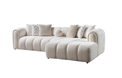 Lis Ivory Boucle RAF 115&quot; Sectional