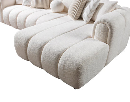 Lis Ivory Boucle RAF 115&quot; Sectional