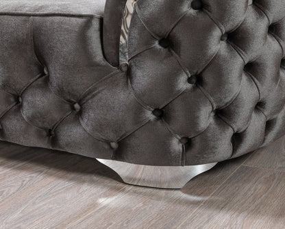 Lupino Gray Velvet Loveseat