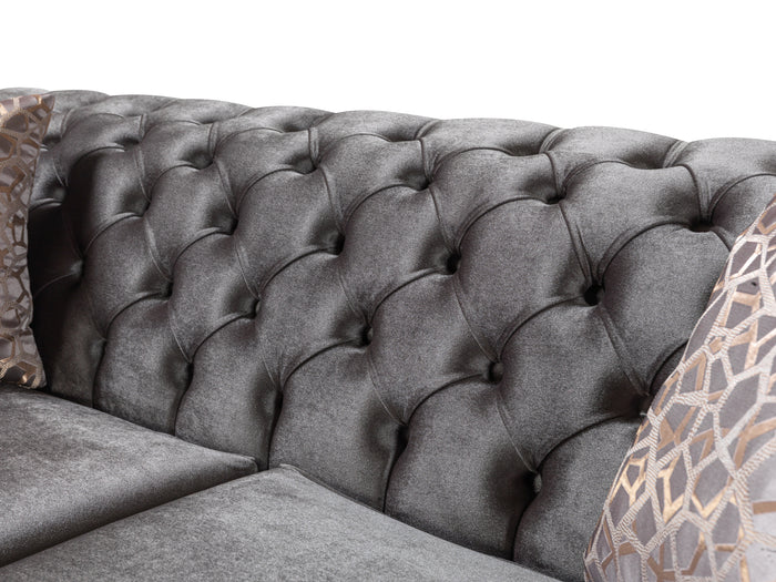 Lupino Gray Velvet Loveseat