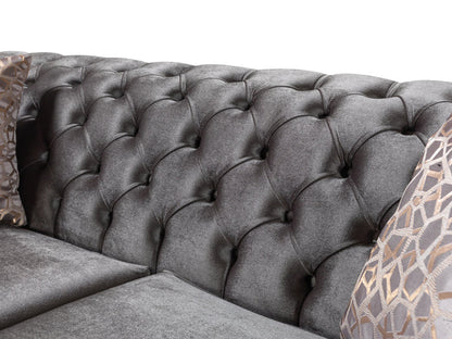 Lupino Gray Velvet Loveseat