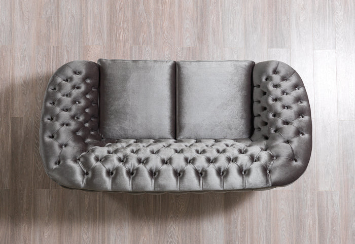 Lupino Gray Velvet Loveseat