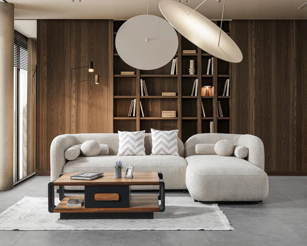 Liva Sand Boucle RAF 110&quot; Sectional