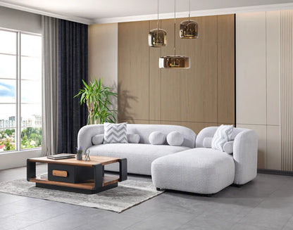 Liva Gray Boucle RAF 110&quot; Sectional