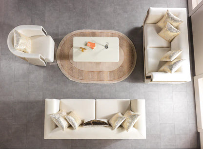 Anica Ivory Velvet Sofa &amp; Loveseat