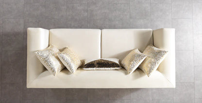 Anica Ivory Velvet Sofa &amp; Loveseat