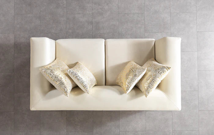 Anica Ivory Velvet Sofa &amp; Loveseat