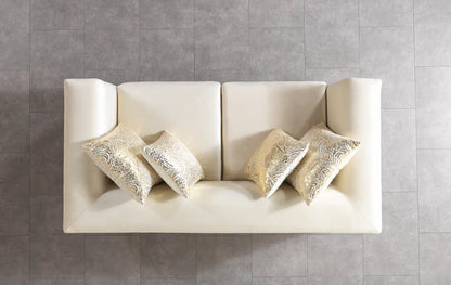Anica Ivory Velvet Sofa &amp; Loveseat