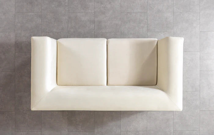 Anica Ivory Velvet Sofa &amp; Loveseat