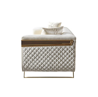 Anica Ivory Velvet Sofa &amp; Loveseat