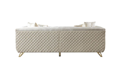 Anica Ivory Velvet Sofa &amp; Loveseat