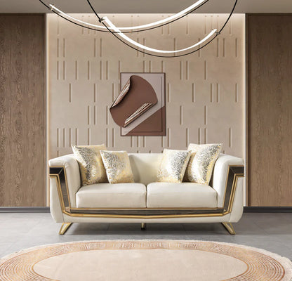 Anica Ivory Velvet Sofa &amp; Loveseat
