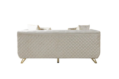 Anica Ivory Velvet Sofa &amp; Loveseat