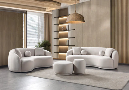 Bonita Ivory Velvet Sofa