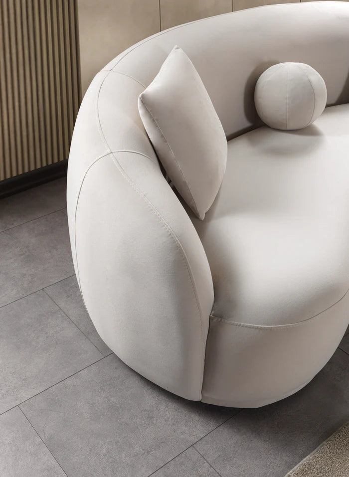 Bonita Ivory Velvet Sofa