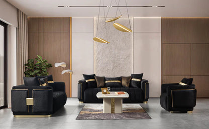 Carlina Black Velvet Sofa