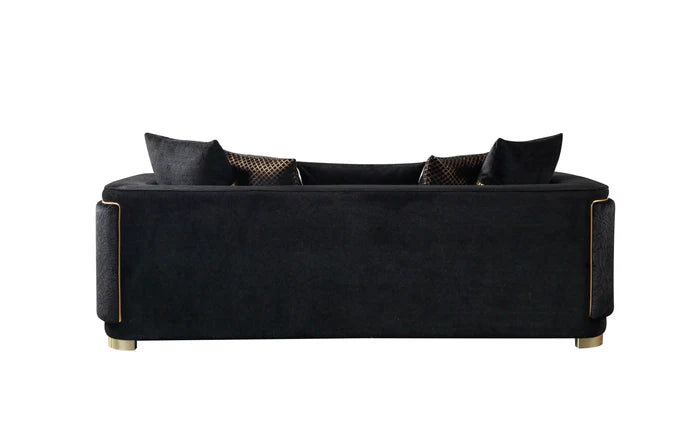 Carlina Black Velvet Sofa