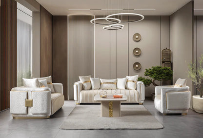 Carlina Ivory Velvet Chair