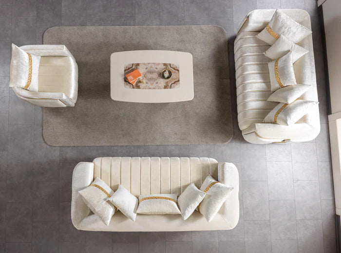 Carlina Ivory Velvet Chair