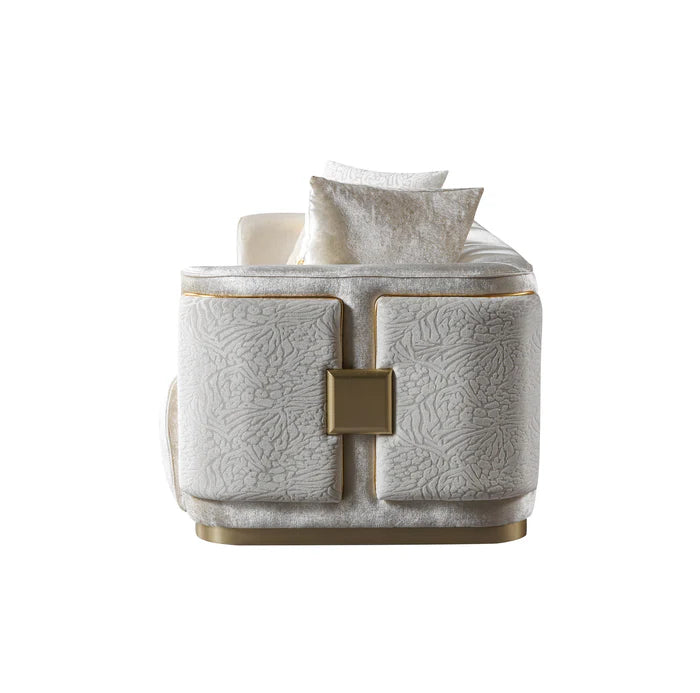 Carlina Ivory Velvet Loveseat