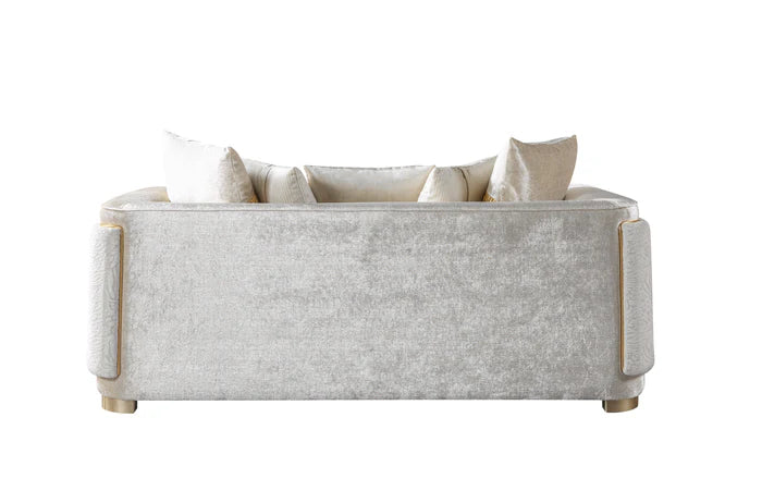 Carlina Ivory Velvet Loveseat