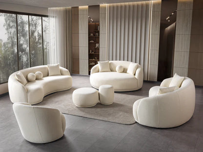 Bonita Ivory Boucle Round Sofa