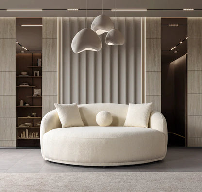 Bonita Ivory Boucle Round Sofa
