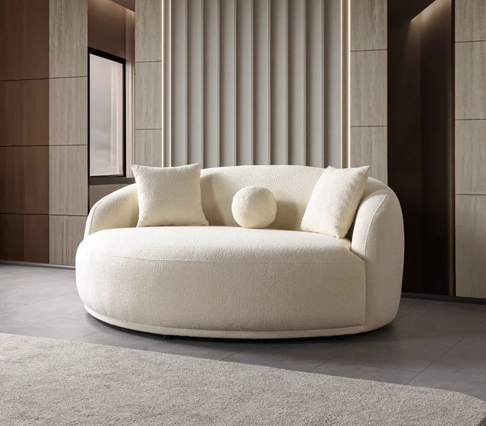 Bonita Ivory Boucle Round Sofa