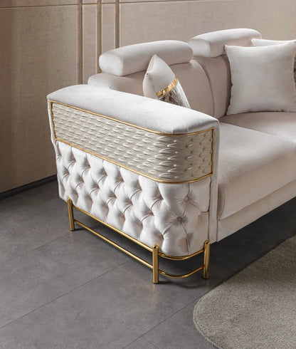 Fabiana Ivory Velvet Sofa &amp; Loveseat