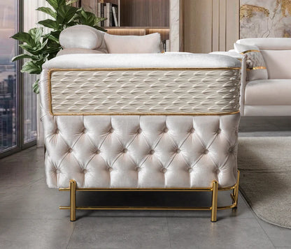 Fabiana Ivory Velvet Sofa &amp; Loveseat