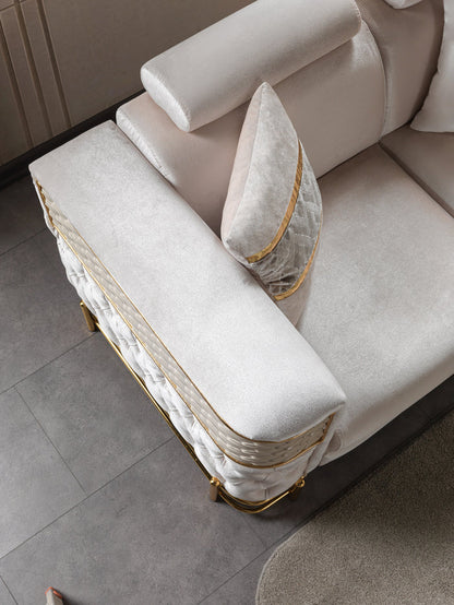 Fabiana Ivory Velvet Sofa