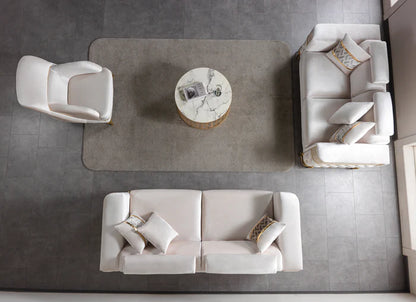 Fabiana Ivory Velvet Sofa &amp; Loveseat