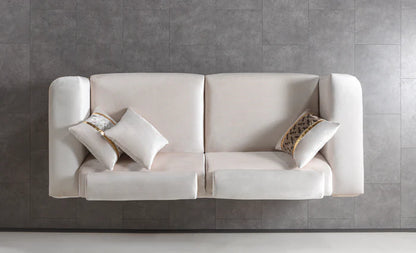 Fabiana Ivory Velvet Sofa &amp; Loveseat