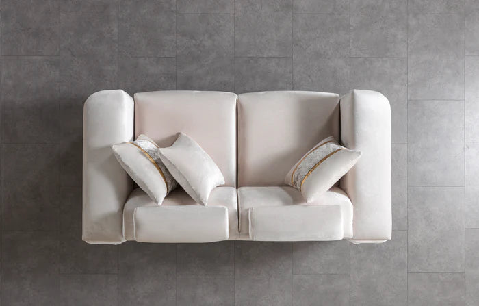 Fabiana Ivory Velvet Sofa &amp; Loveseat