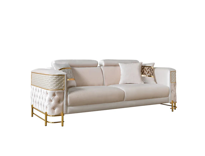 Fabiana Ivory Velvet Sofa