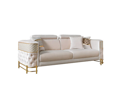 Fabiana Ivory Velvet Sofa