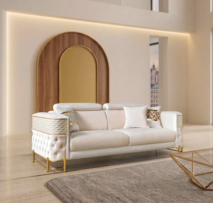 Fabiana Ivory Velvet Sofa &amp; Loveseat