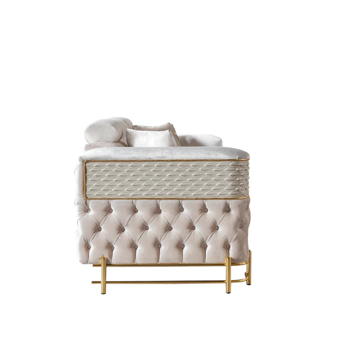 Fabiana Ivory Velvet Sofa &amp; Loveseat