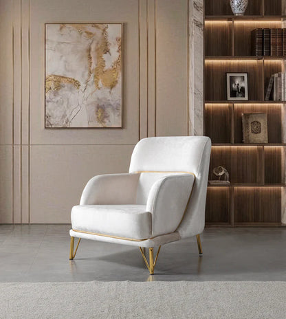 Fabiana Ivory Velvet Sofa &amp; Loveseat