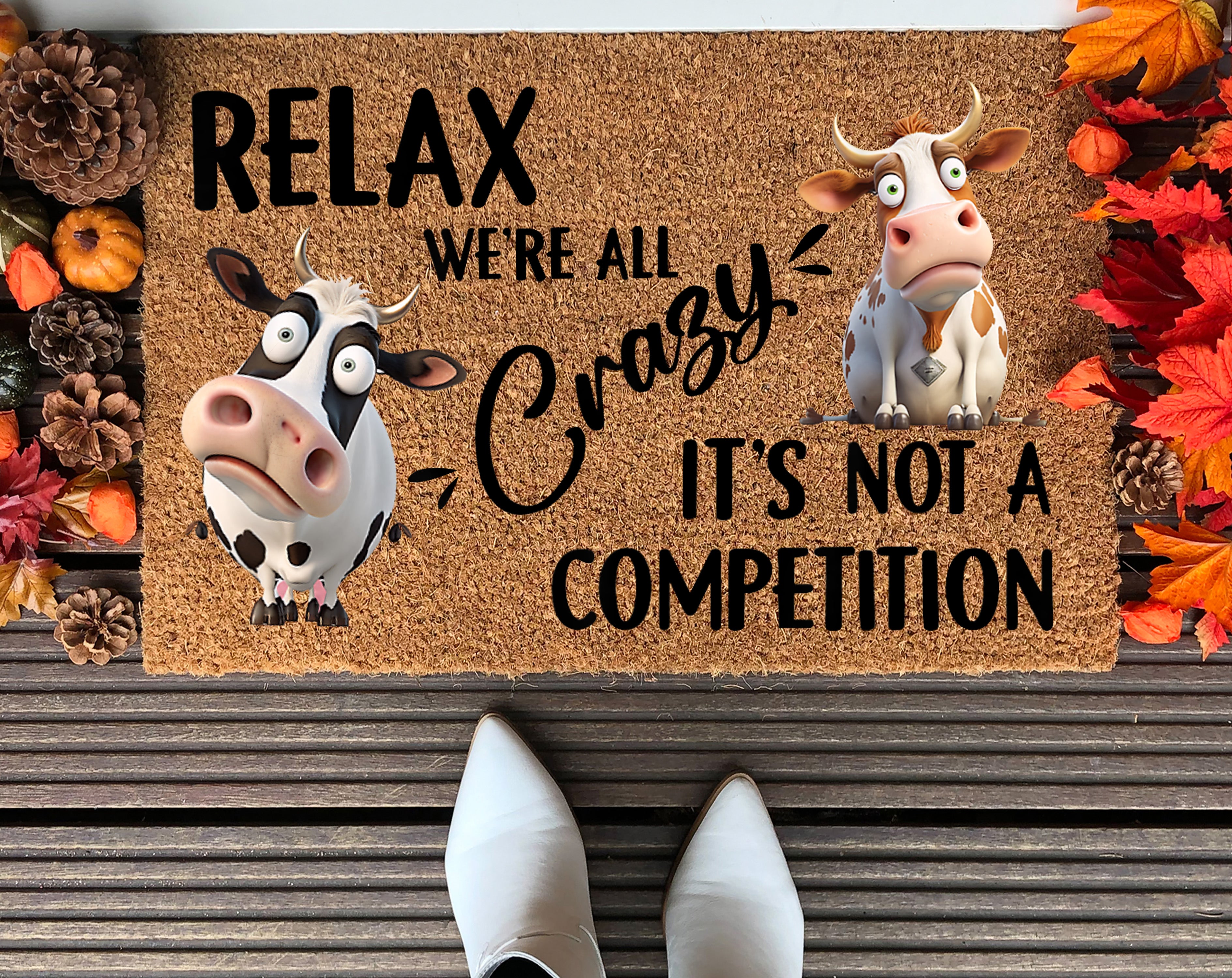 Crazy Cows Farmhouse Doormat