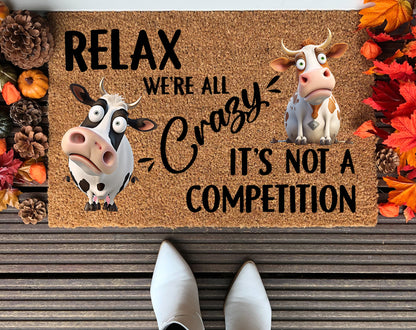Crazy Cows Farmhouse Doormat