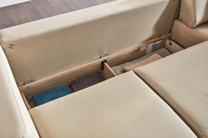 Picasso Santa Cream RAF Chaise Sleeper Sectional