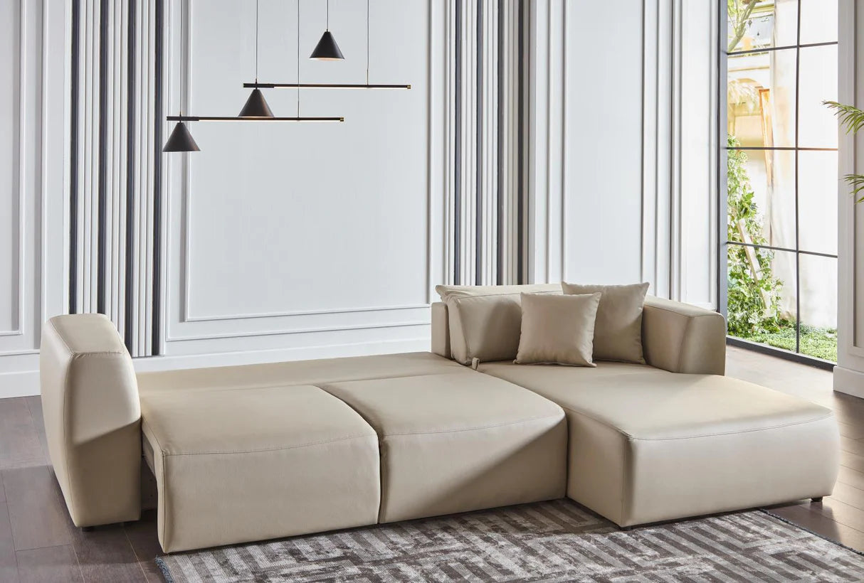 Picasso Santa Cream RAF Chaise Sleeper Sectional