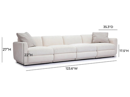 Sofá seccional de dos piezas Lindyn color marfil