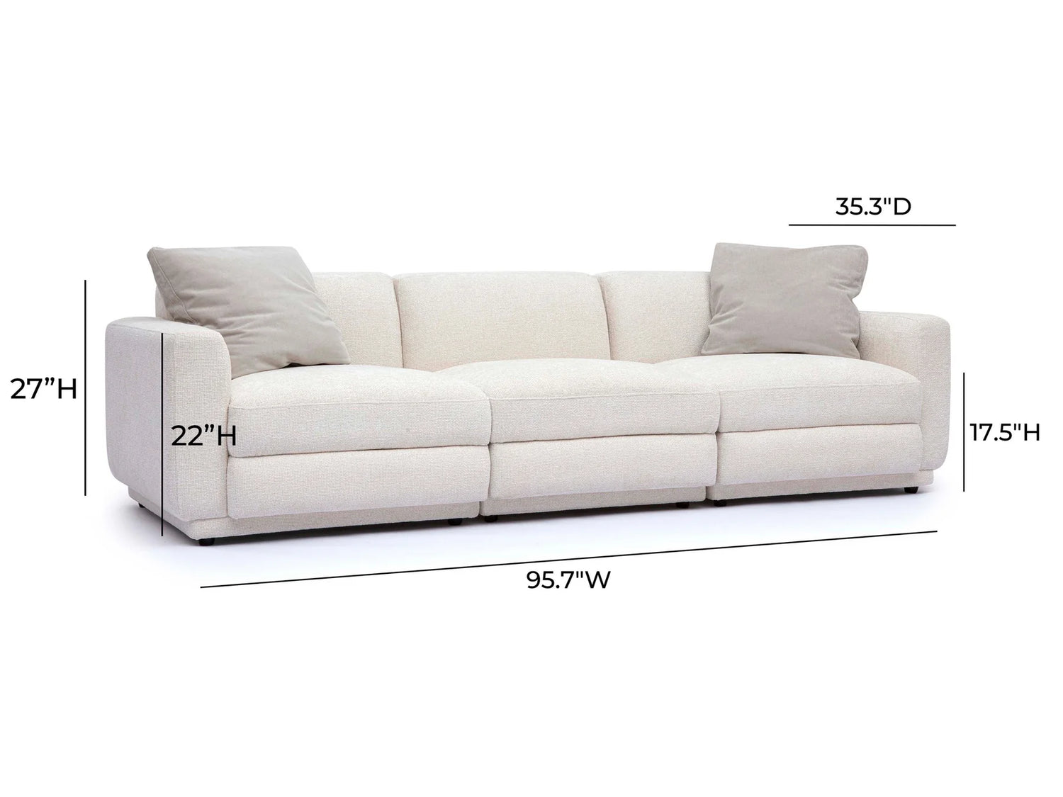 Sofá seccional de dos piezas Lindyn color marfil