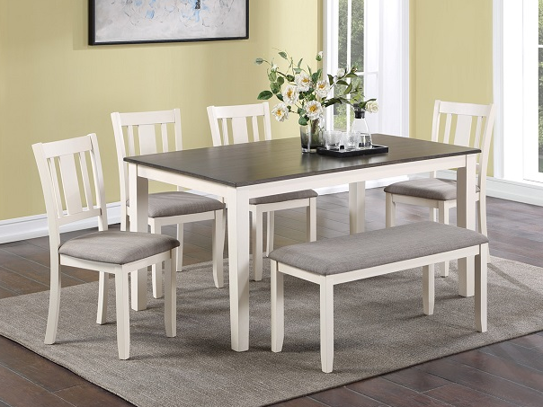 Rowan Chalk Gray 6-pice Dining Table