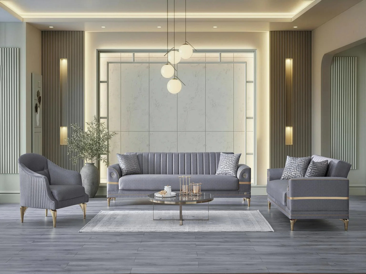 Royal Nevada Gray Living Room Set