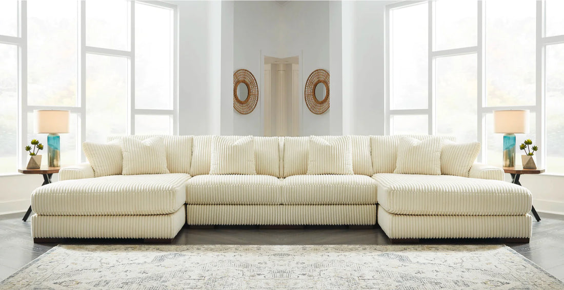Lindyn Ivory Double Chaise Sectional